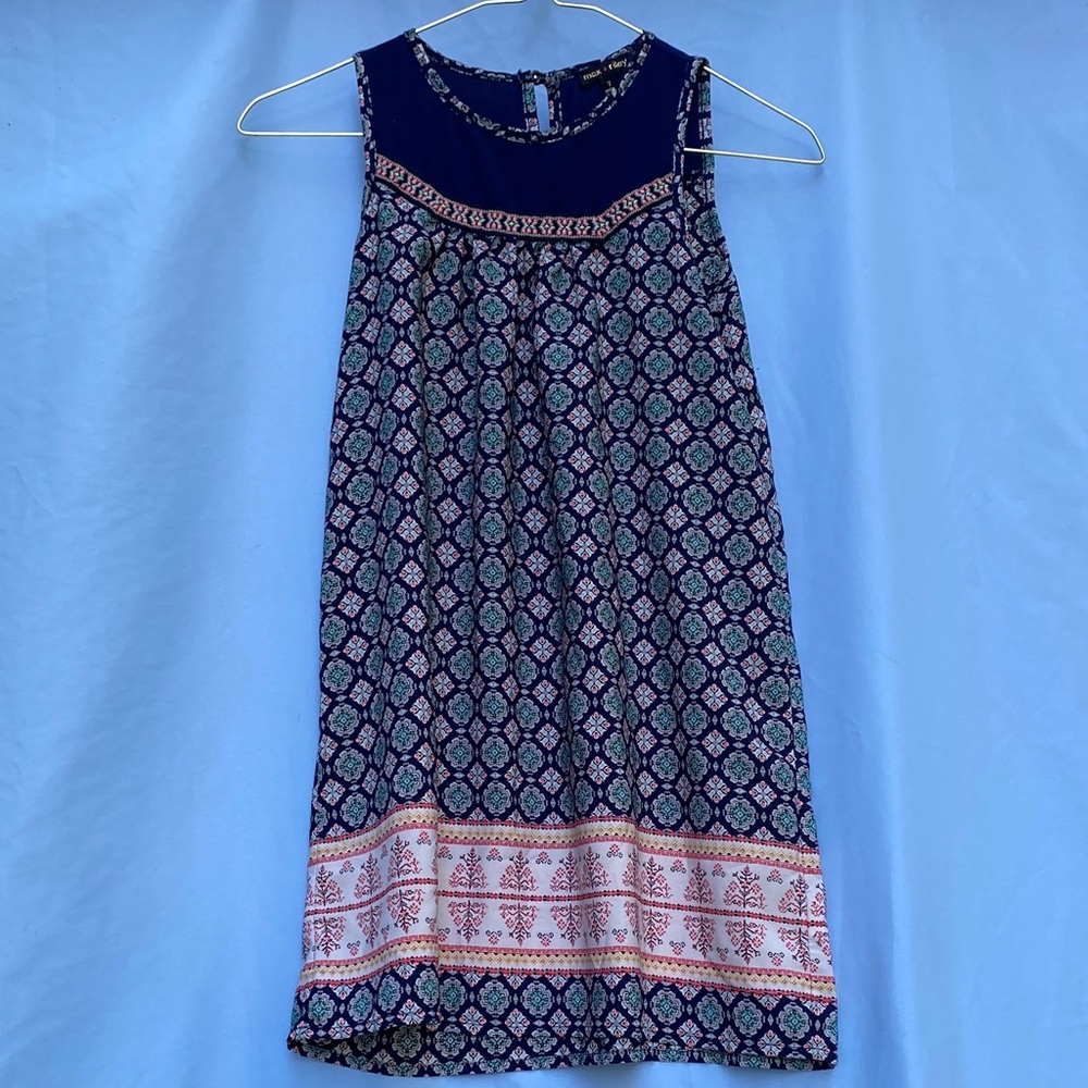 Stylish Kids Dress with Navy and Pink Patterns